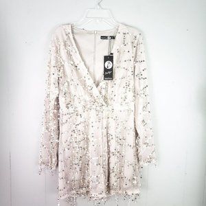 NWT Boutique Gold Romper Sequin Dressy Size 2